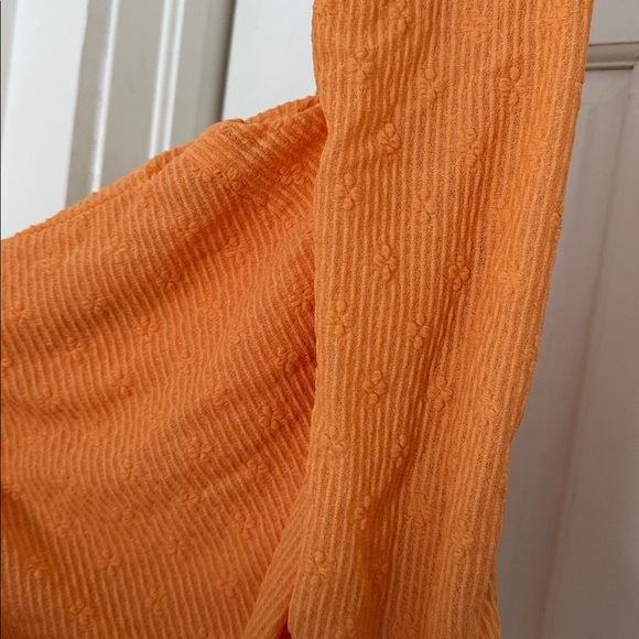 Lulus Domicia Light Orange Ribbed One-Shoulder Maxi Dress size large - Picture 6 of 6